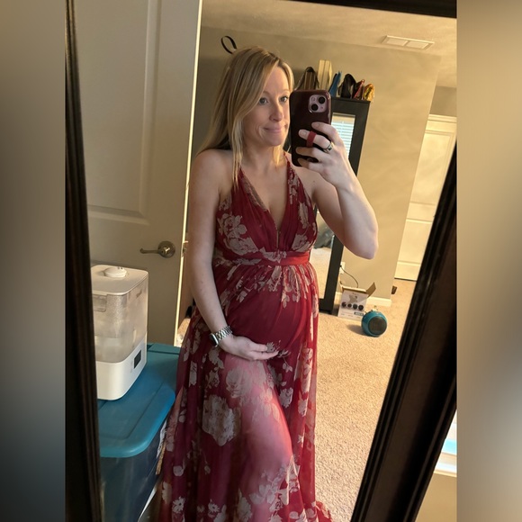 Flower Tulle Maxi Gown - Picture 4 of 5